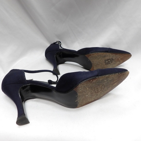 Stuart Weitzman Heels T-strap Dark Blue Size 7 - Picture 4 of 4